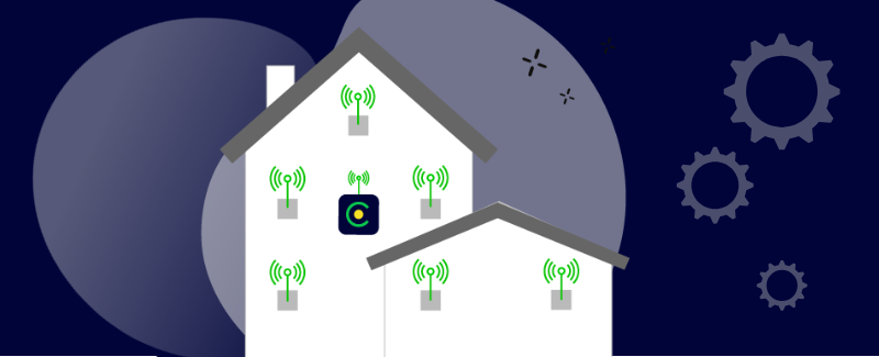 Haus mit installiertem Funksystem